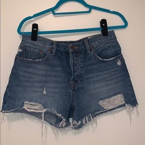 Cutoff jean shorts